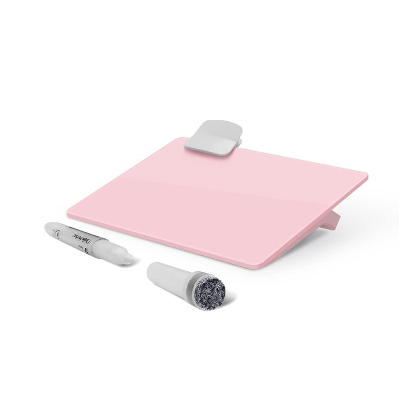 TOWON Pink Mini Desktop Pure Glass Whiteboard  Small Slope Slick Desk Whiteboard Glass  Desk White Board  Desktop White Board Dry Erase  Stenography Artifact for Office Home Schooling D - Image 3
